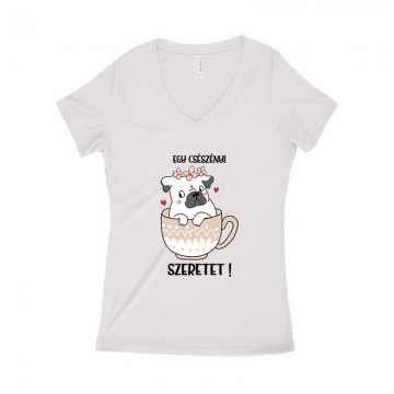 Egy Csészényi Szeretet Női póló V kivágott