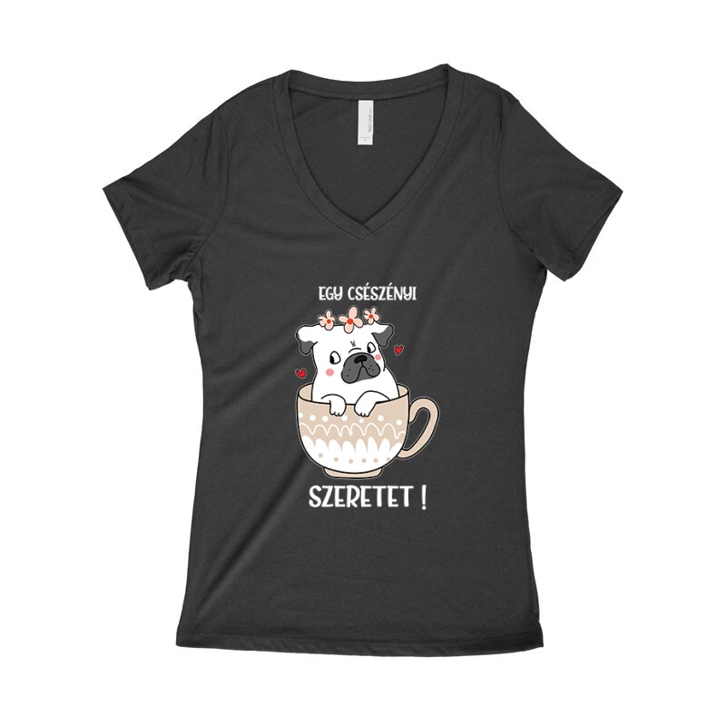 Egy Csészényi Szeretet Női póló V kivágott