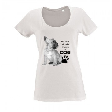 Not Singli Frenchie O nyakú női póló