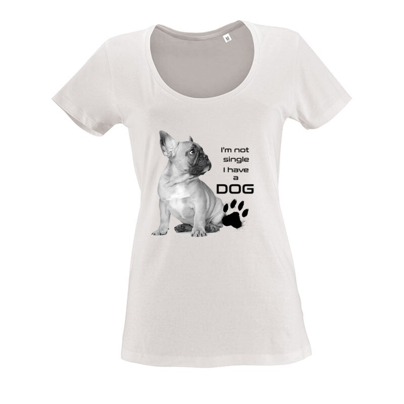 Not Singli Frenchie O nyakú női póló