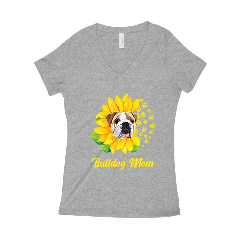 Sunflower Angol Bulldog Női póló V kivágott
