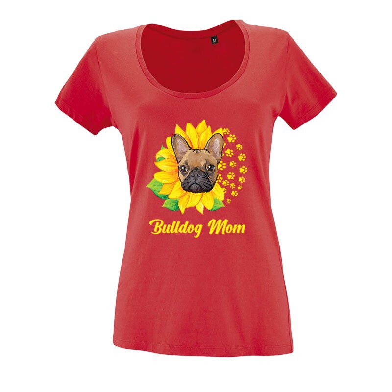 Sunflower Francia Bulldog O nyakú női póló