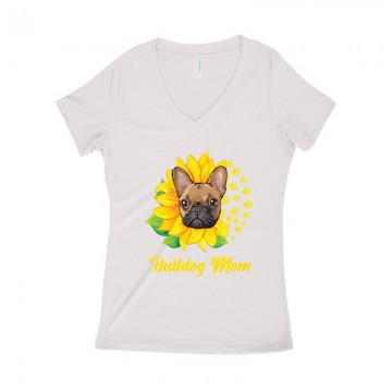 Sunflower Francia Bulldog Női póló V kivágott