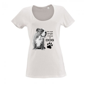 Not Singli Angol Bulldog O nyakú női póló