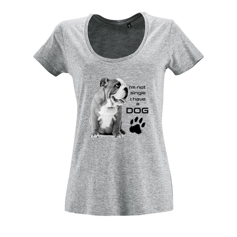 Not Singli Angol Bulldog O nyakú női póló
