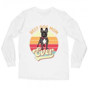 Best Dogmom Retro Hosszú ujjú póló