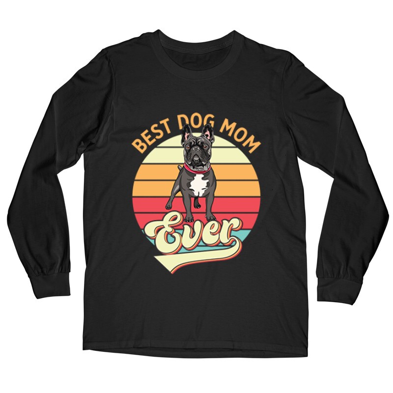 Best Dogmom Retro Hosszú ujjú póló