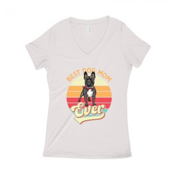 Best Dogmom Retro Női póló V kivágott