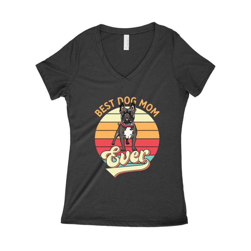 Best Dogmom Retro Női póló V kivágott