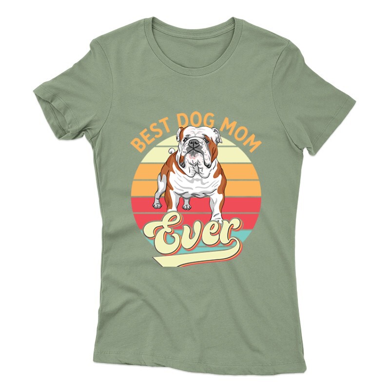 Best Dogmom Retro - Angol Bulldog Női póló