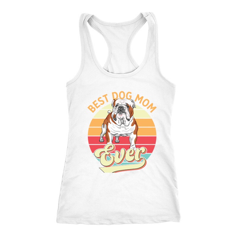 Best Dogmom Retro - Angol Bulldog Női Trikó