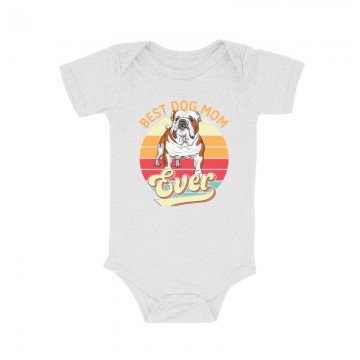 Best Dogmom Retro - Angol Bulldog Bébi body
