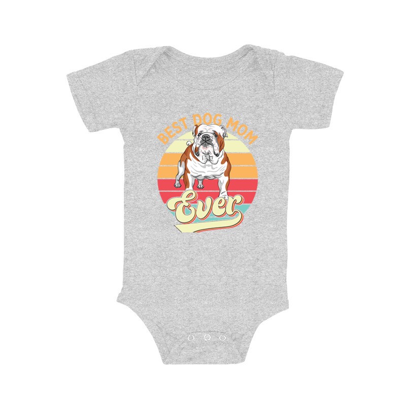 Best Dogmom Retro - Angol Bulldog Bébi body