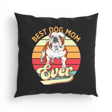 Best Dogmom Retro - Angol Bulldog Párna