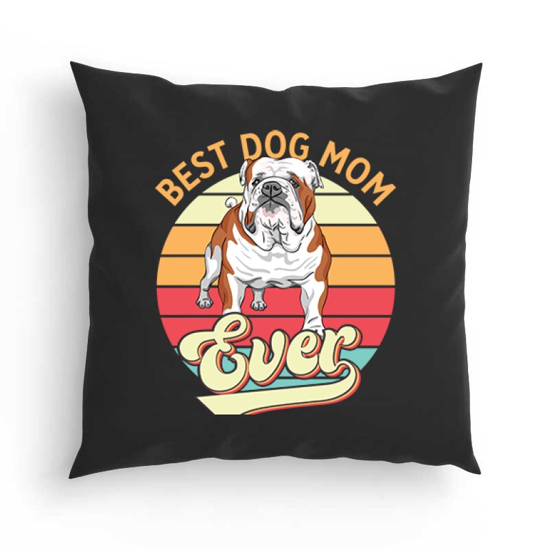 Best Dogmom Retro - Angol Bulldog Párna