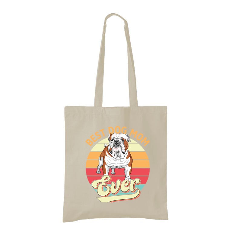Best Dogmom Retro - Angol Bulldog Bevásárló táska