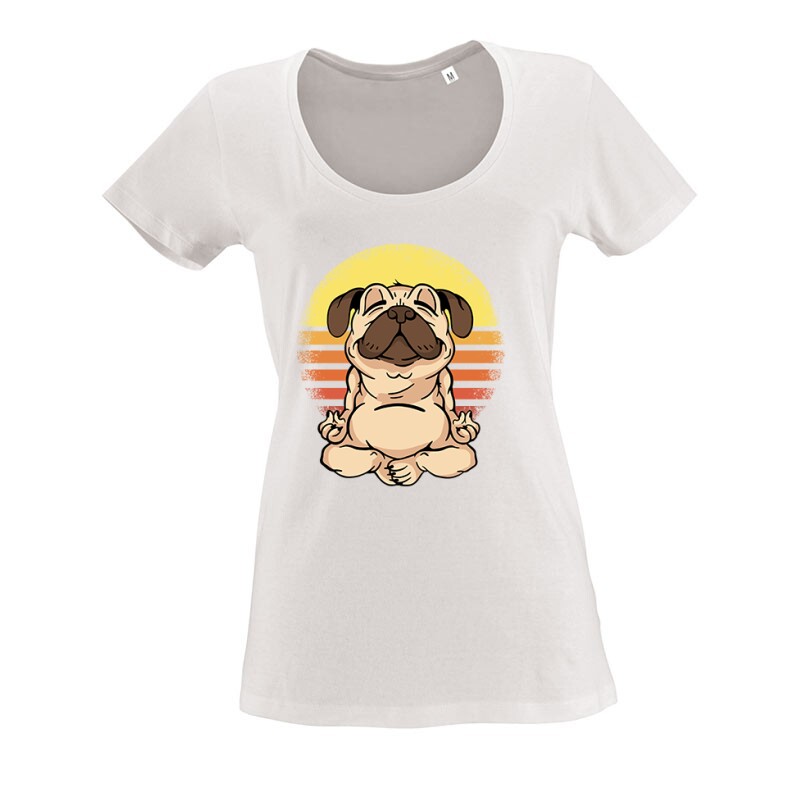 Bulldog Meditáció O nyakú női póló