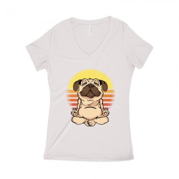 Bulldog Meditáció Női póló V kivágott