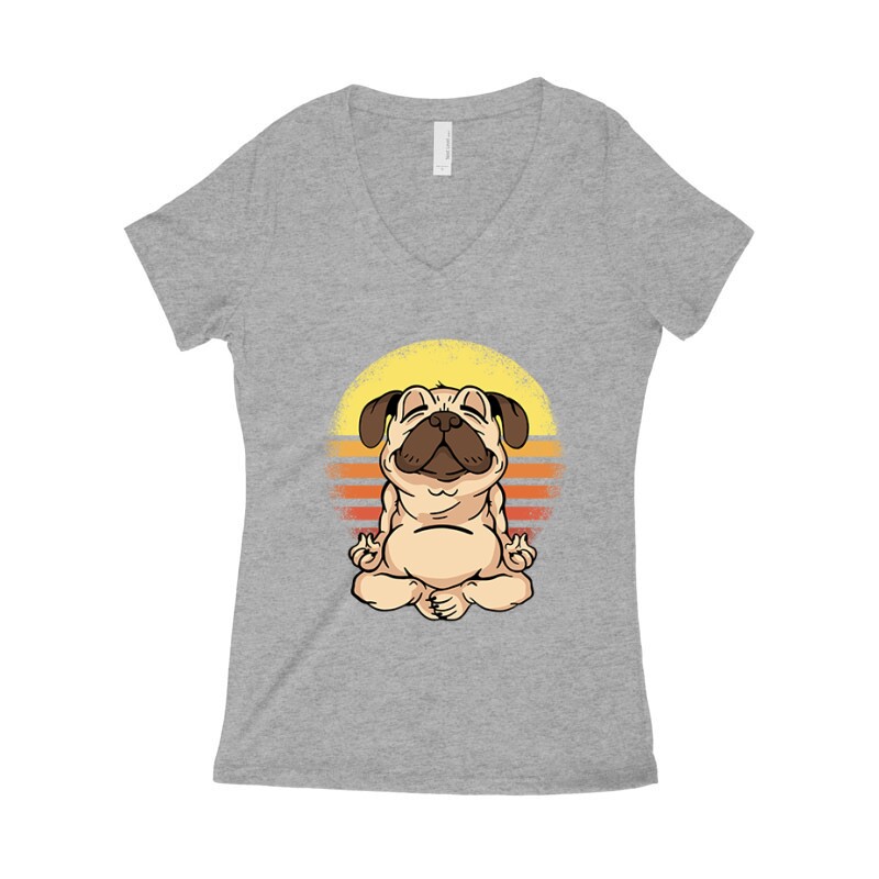 Bulldog Meditáció Női póló V kivágott