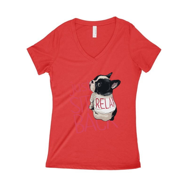 Just Sit Back Női póló V kivágott