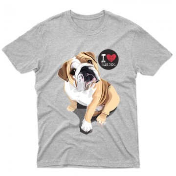 I Love English Bulldog Férfi póló