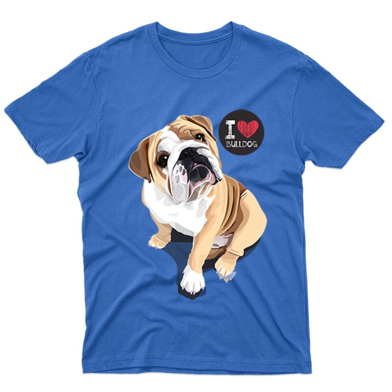 I Love English Bulldog Férfi póló