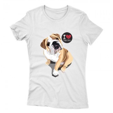 I Love English Bulldog Női póló