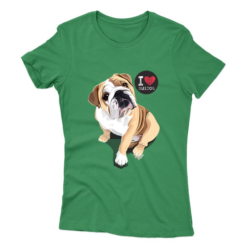 I Love English Bulldog Női póló