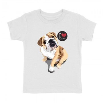 I Love English Bulldog Gyermek póló