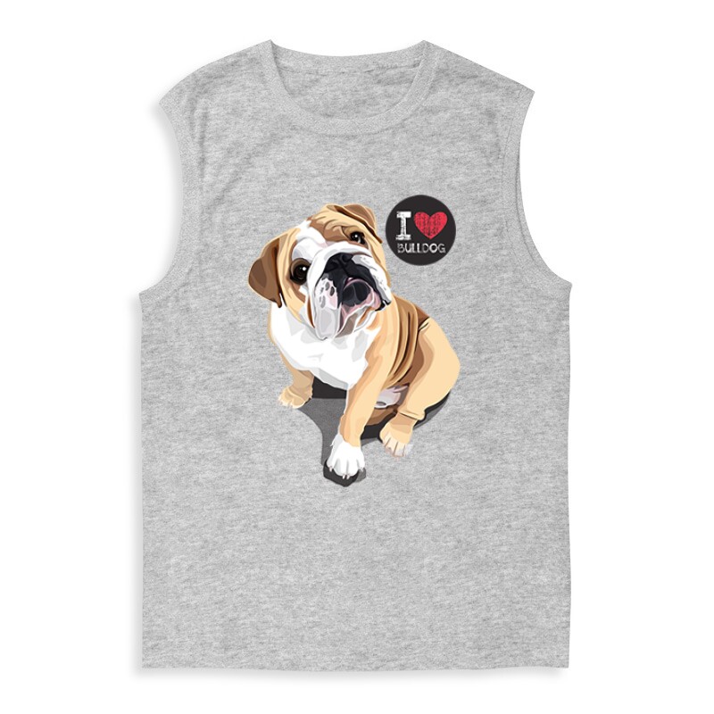 I Love English Bulldog Férfi Trikó