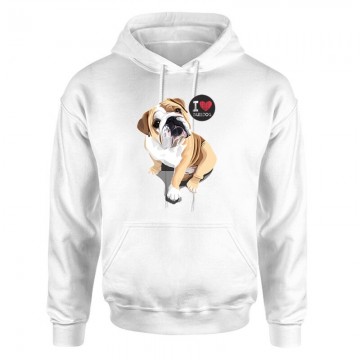 I Love English Bulldog Unisex pulóver