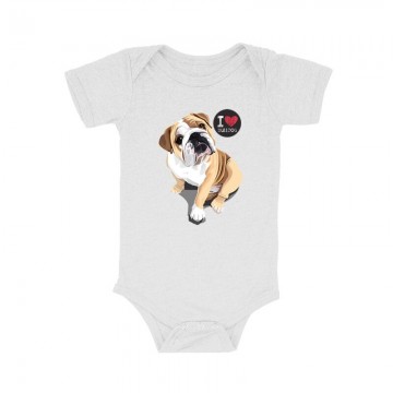 I Love English Bulldog Bébi body