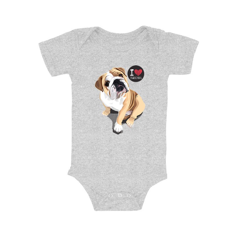 I Love English Bulldog Bébi body