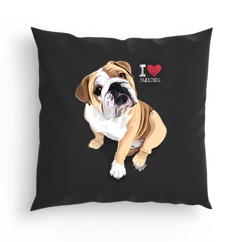 I Love English Bulldog Párna
