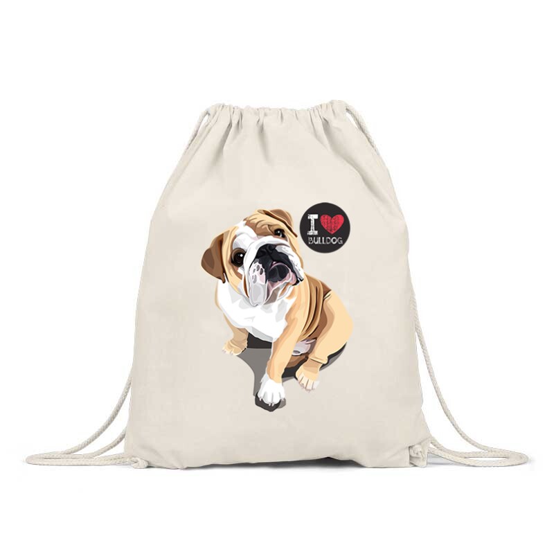 I Love English Bulldog Tornazsák