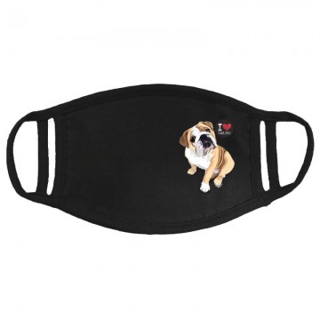 I Love English Bulldog Arcmaszk