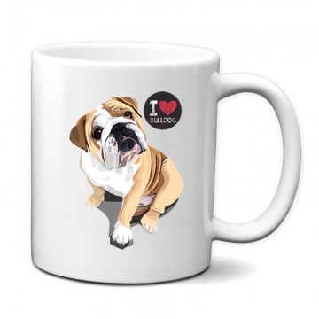 I Love English Bulldog Bögre
