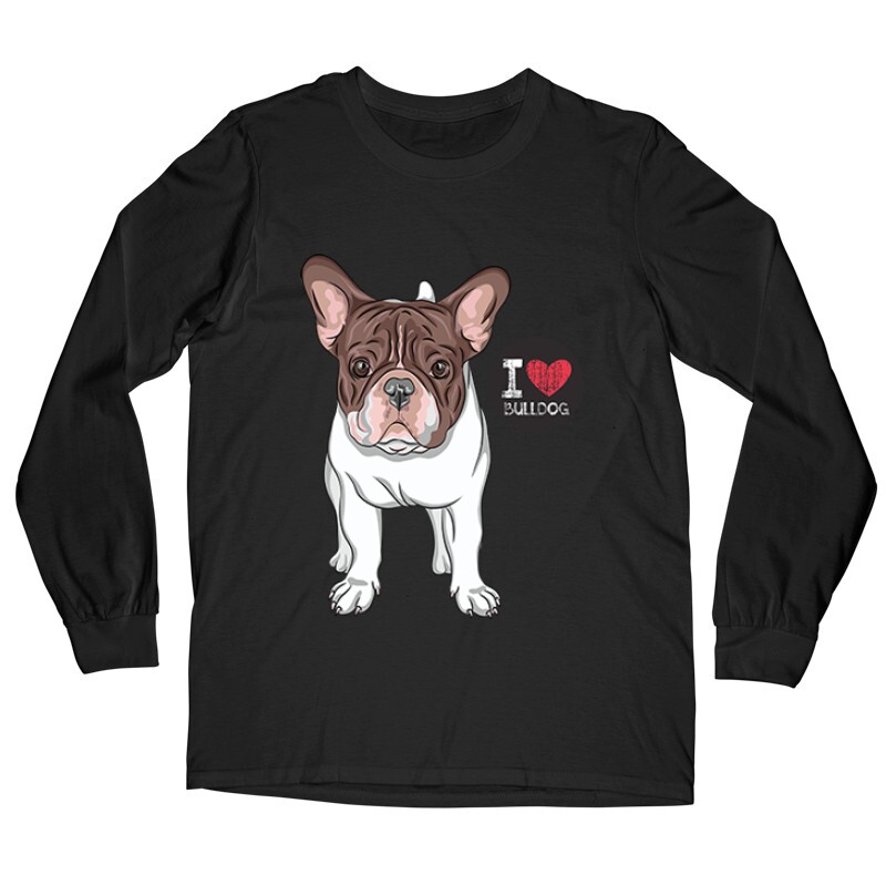 I Love French Bulldog Hosszú ujjú póló
