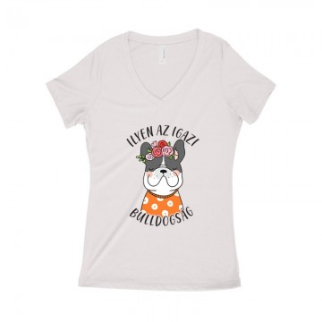 Igazi Bulldogság Női póló V kivágott