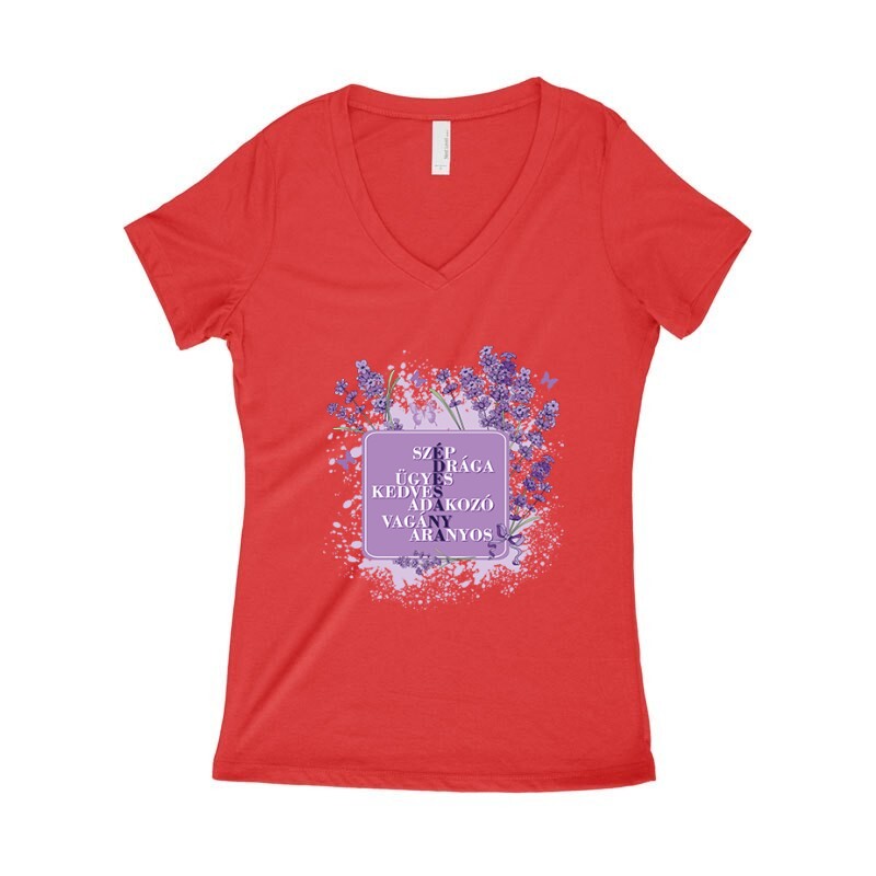 Édesanya (Levendula) Női póló V kivágott