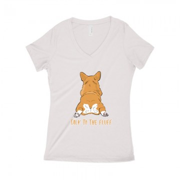 Talk to the Fluff Női póló V kivágott