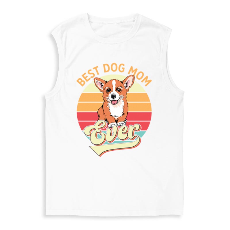 Best Dogmom Retro - Corgi Férfi Trikó
