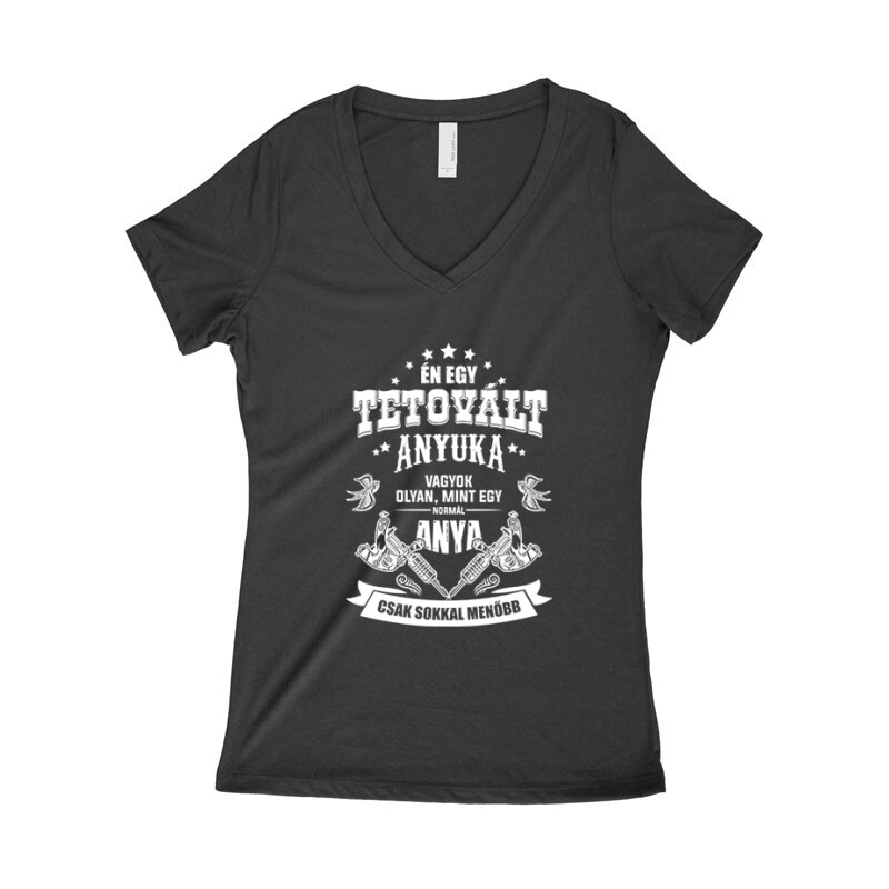 Tetovált Anyuka Női póló V kivágott