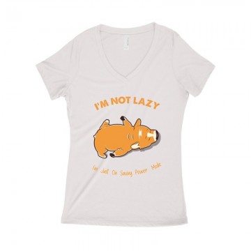 Lazy Corgi Női póló V kivágott