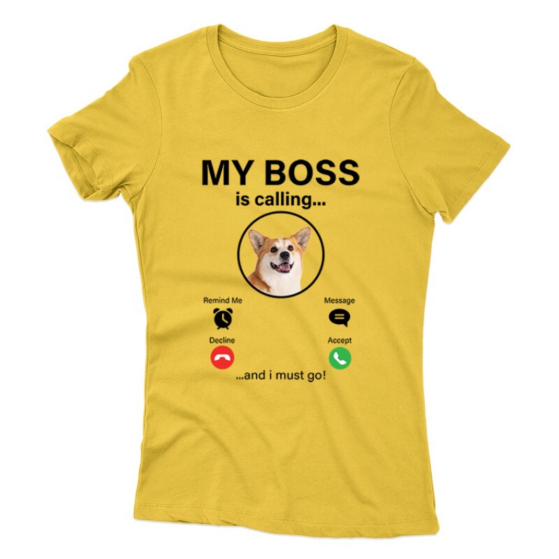 My Boss Calling Corgi Női póló