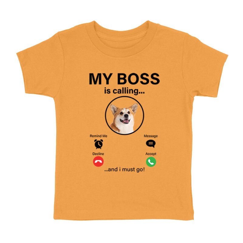 My Boss Calling Corgi Gyermek póló