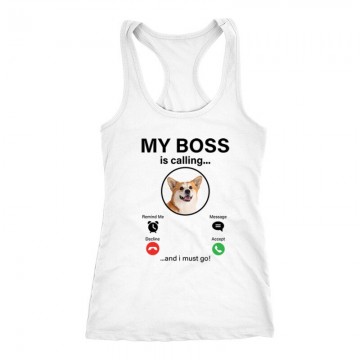 My Boss Calling Corgi Női Trikó