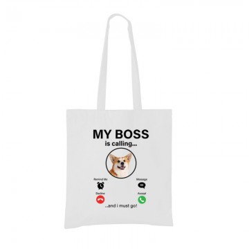 My Boss Calling Corgi Bevásárló táska