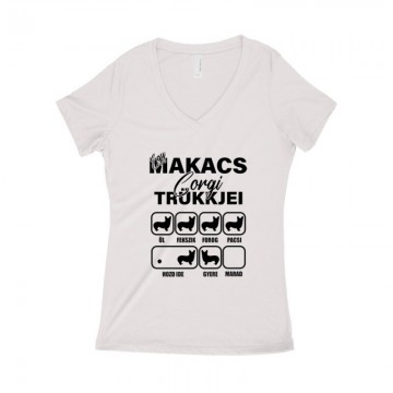 Makacs Corgi Trükkjei Női póló V kivágott