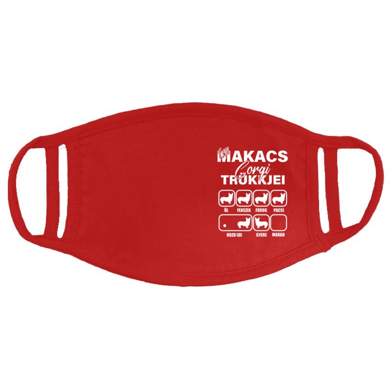 Makacs Corgi Trükkjei Arcmaszk
